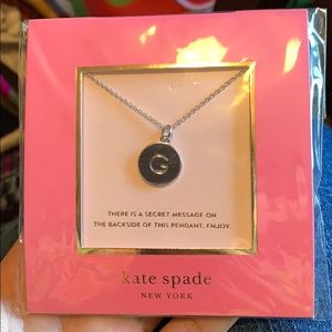 Kate Spade silver letter initials pendant. “G”